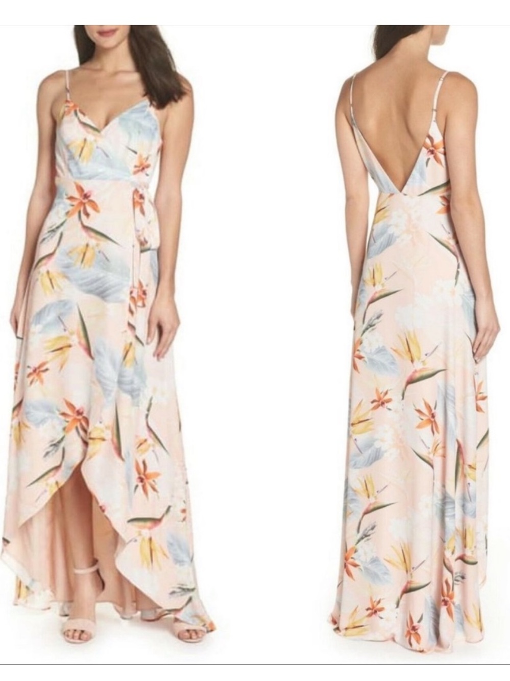 Show Me Your Mumu Pink Floral Wrap Maxi Dress